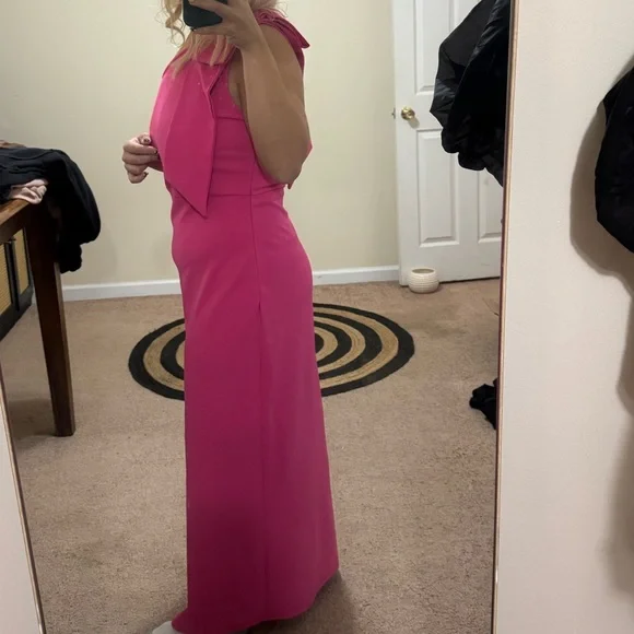 Chic One-Shoulder Pink Dress - Picture 2 of 5